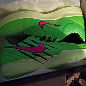 Green and Pink Athletic Shoes